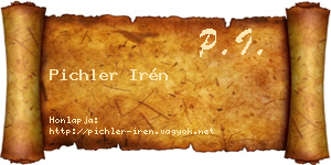 Pichler Irén névjegykártya